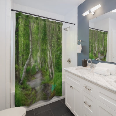 Majestic Landscapes: Shower Curtains Depicting Watercolor Forests