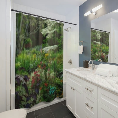 Nature-Inspired Bathroom Decor: Adding a Pop of Color with Shower Curtains and Candles