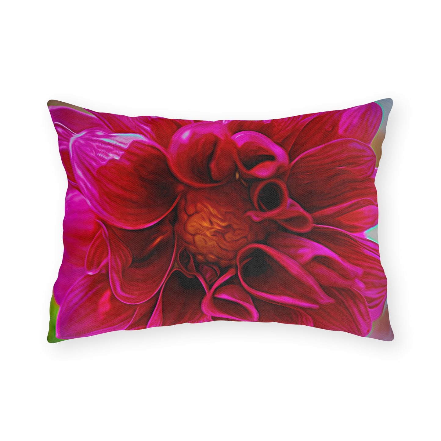 Enjoy Nature Outdoor Pillow with Dahlia Bloom – Artistic, Comfy, and Durable Decorative Accent