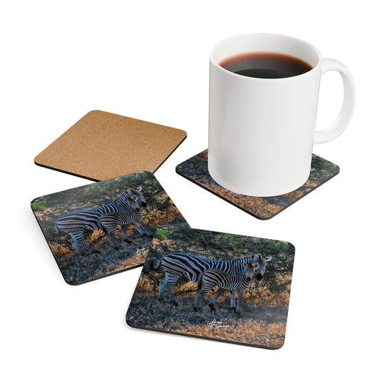 Zebra Stripes Corkwood Coaster Set (Box of 4)