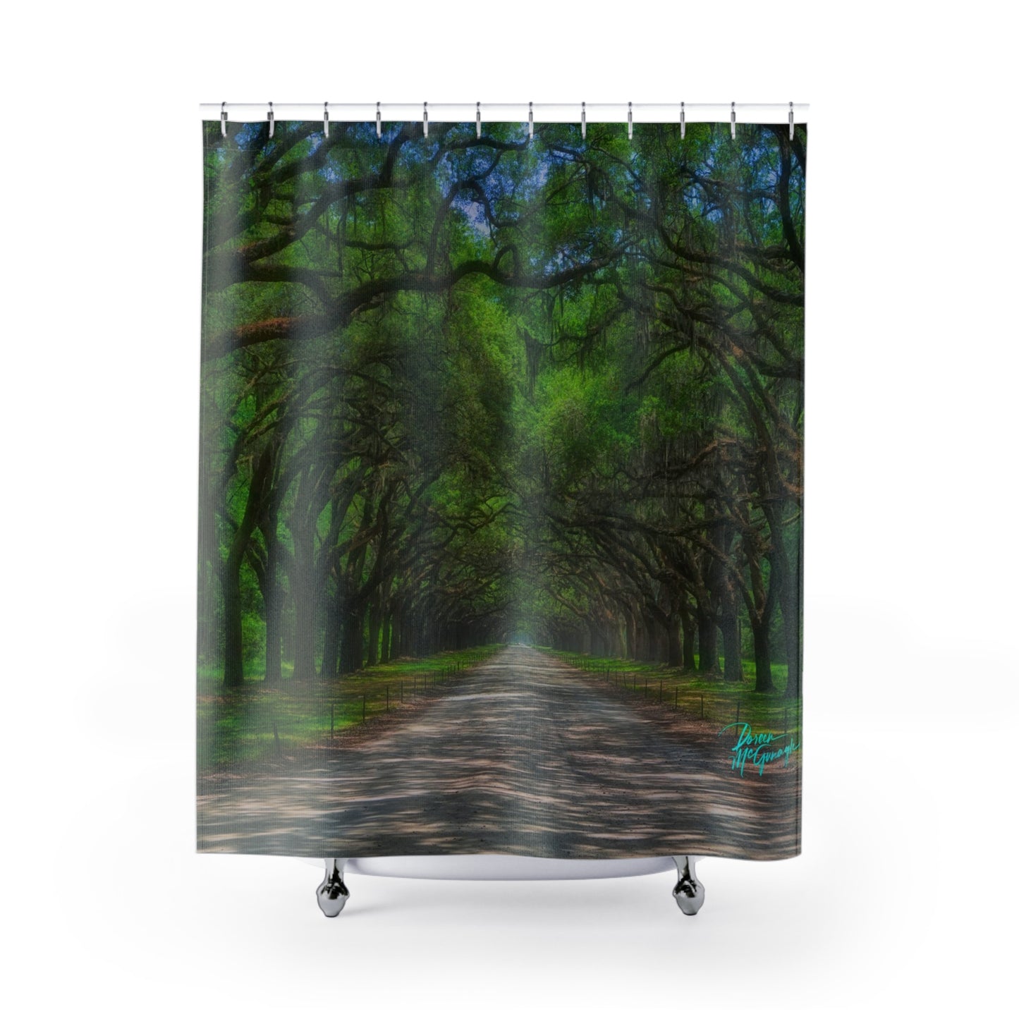 Earthy Shower Curtain, Live Oak Avenue, Nature Inspired