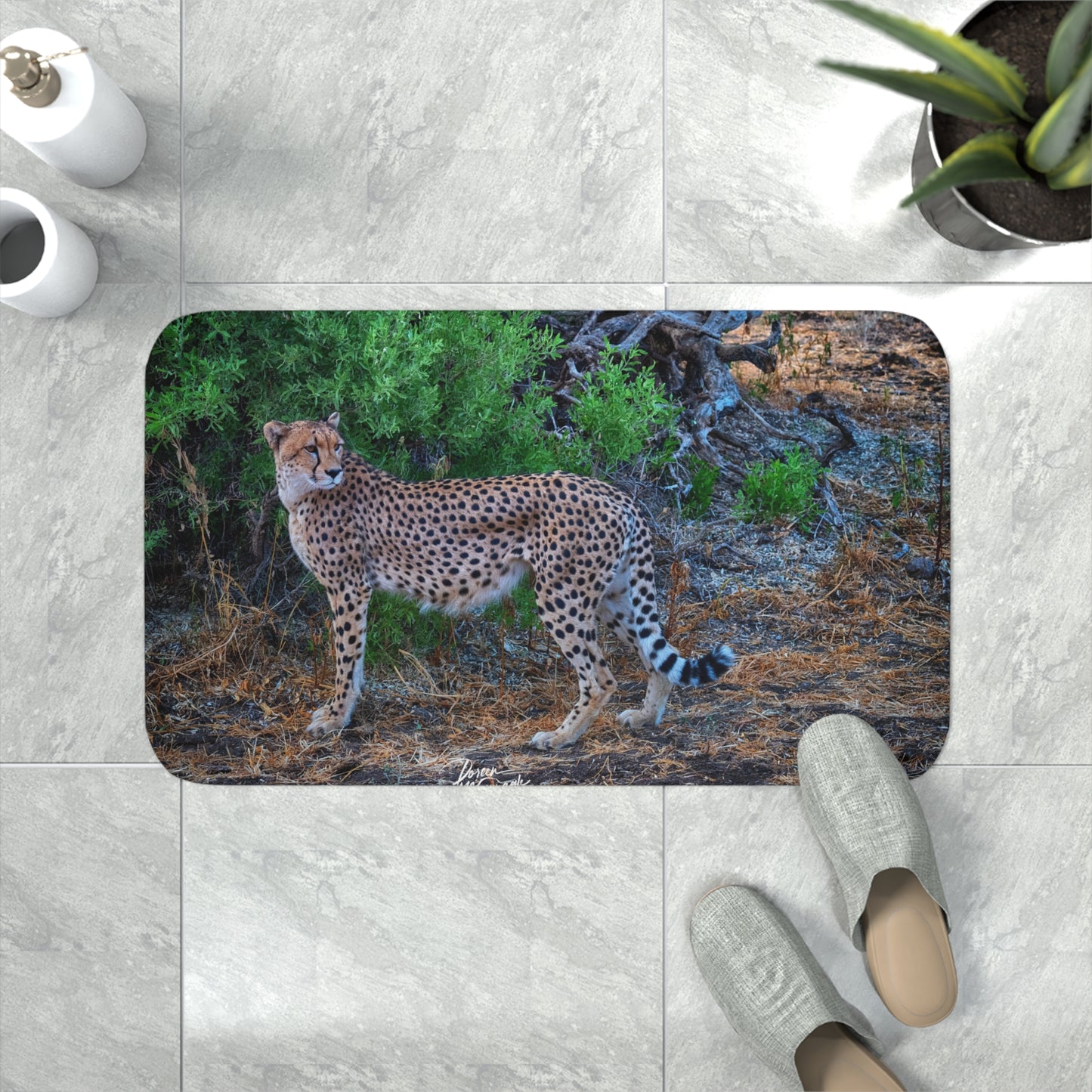 Cheetah Stand Memory Foam Bath Mat from Enjoy Nature