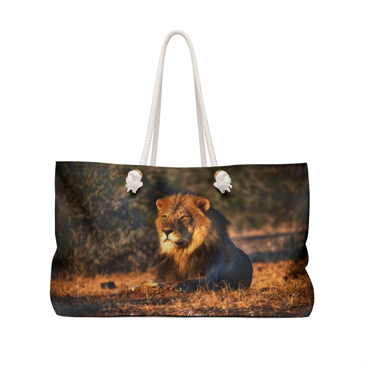 Weekender Tote Bag: Lion King of the Jungle by Enjoy Nature