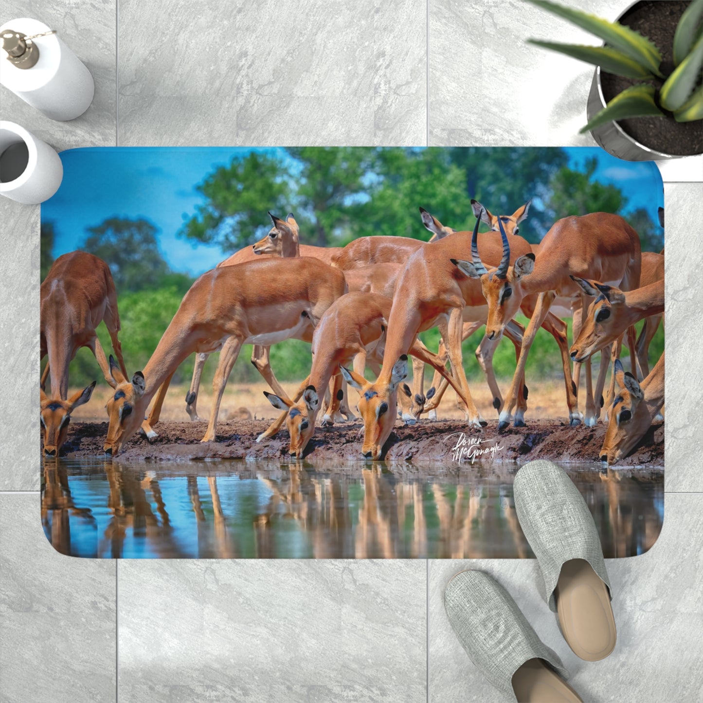 African Antelope Memory Foam Bath Mat from Enjoy Nature