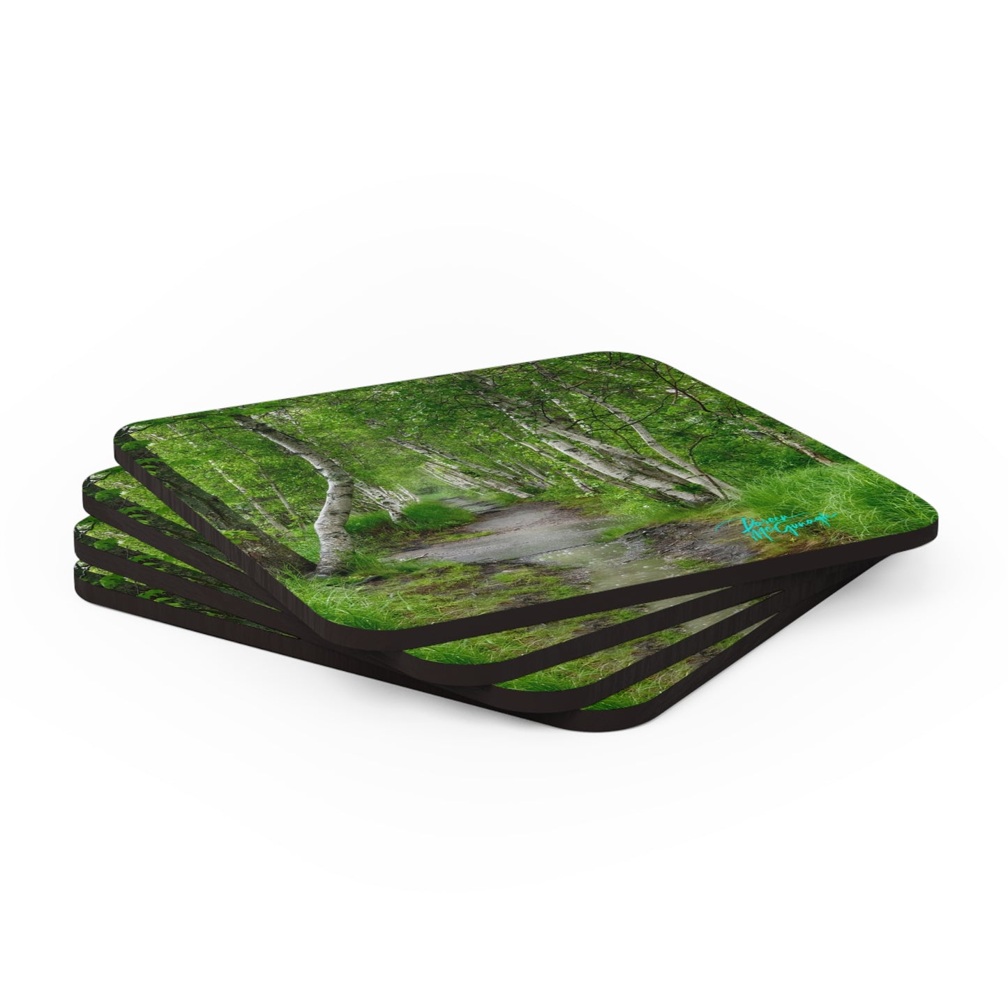 Silver Birch Trail Corkwood Coaster Set