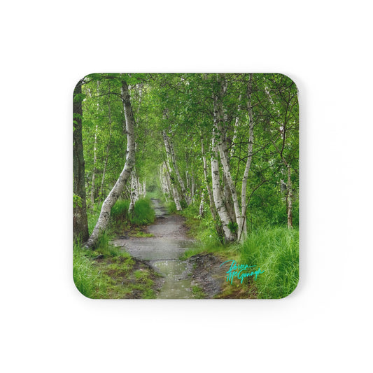 Silver Birch Trail Corkwood Coaster Set