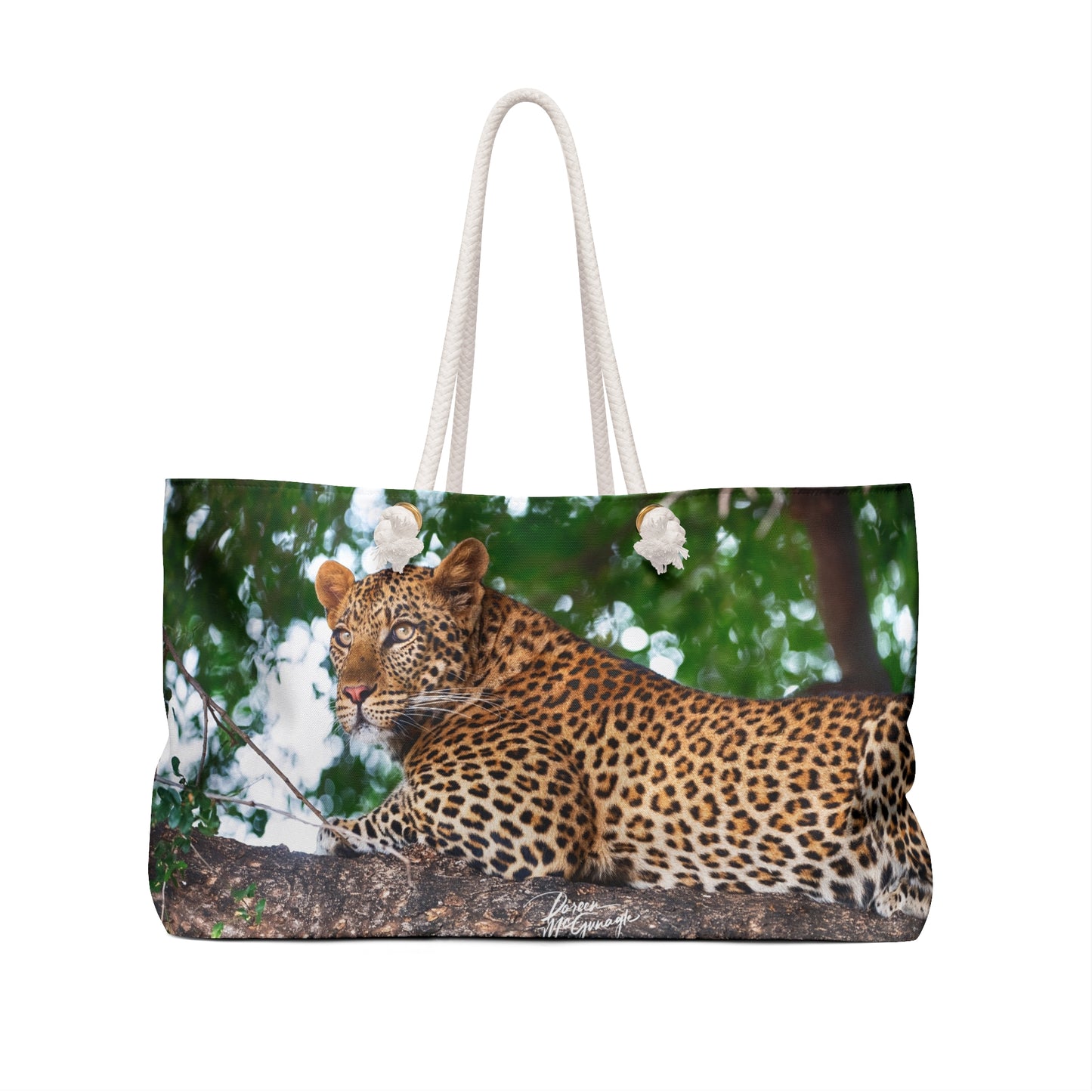 Weekender Tote Bag: Leopard in Tree by Enjoy Nature