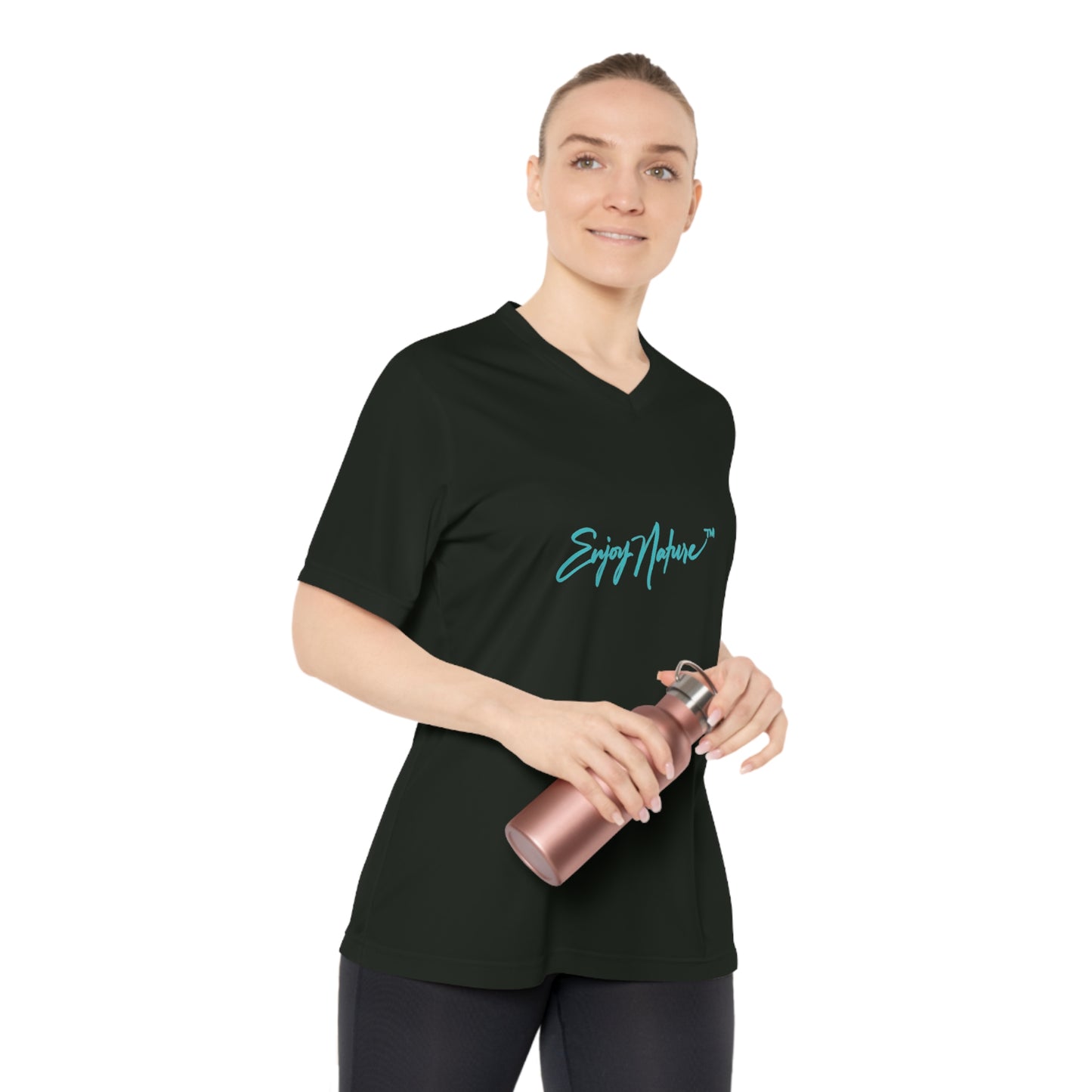 Women's Performance V-Neck T-Shirt - Zebra Stripes by Enjoy Nature