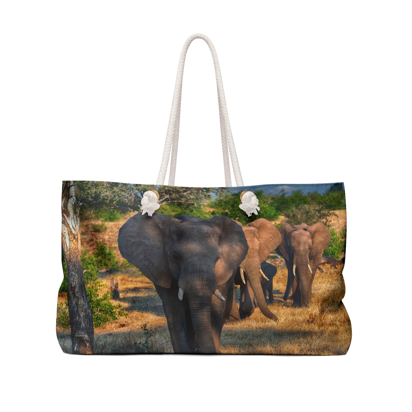 Weekender Tote Bag: Elephant Family by Enjoy Nature