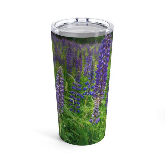 eco friendly, Maine Wild Lupines, Adventure Quencher Travel Tumbler 20oz, Insulated