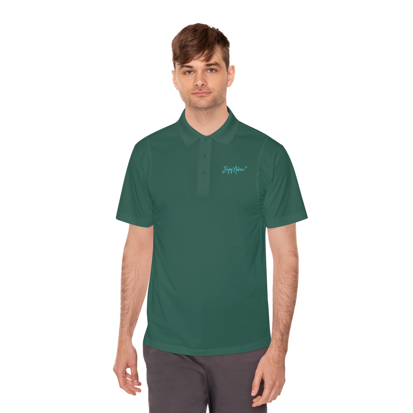 Men's Performance Polo Shirt - Elephant Family by Enjoy Nature