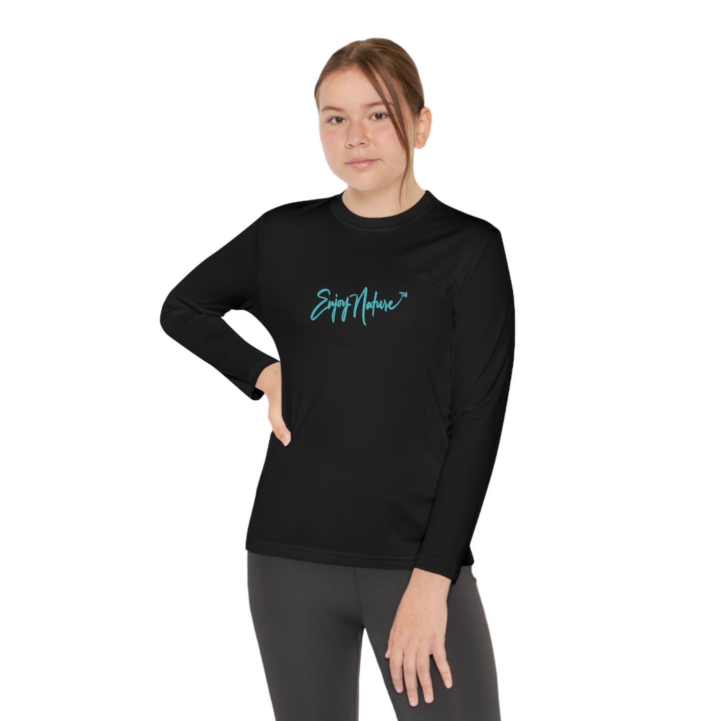 Youth Competitor Long Sleeve Tee with Elephant Baby with Mom's Gentle Touch by Enjoy Nature