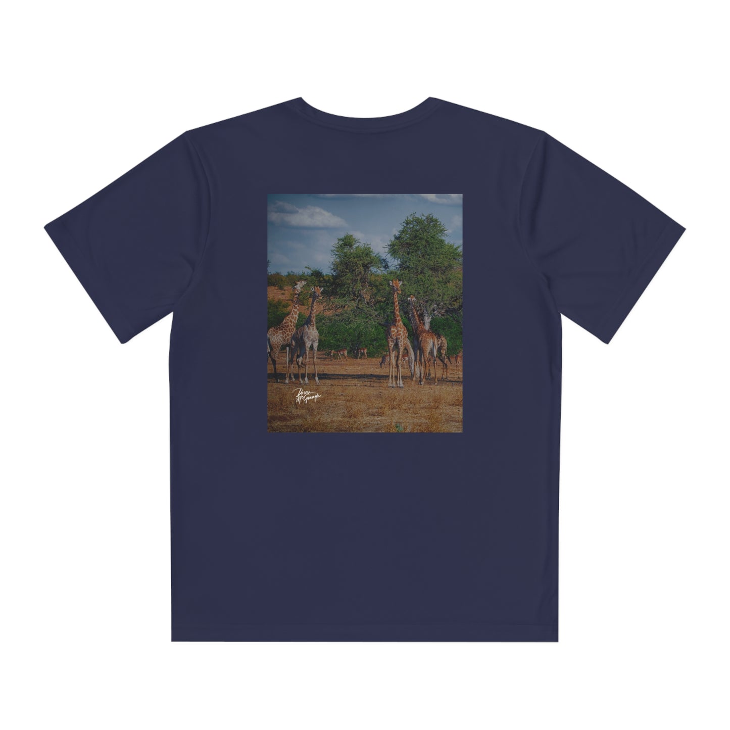 Youth Competitor Tee with Fine Art Image Giraffe Family by Enjoy Nature