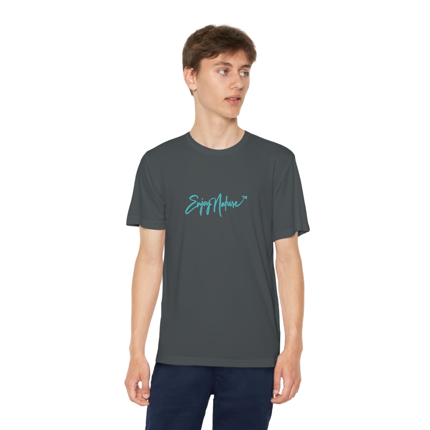 Youth Competitor Tee with Fine Art Image Elephant Baby Walking with Mom by Enjoy Nature