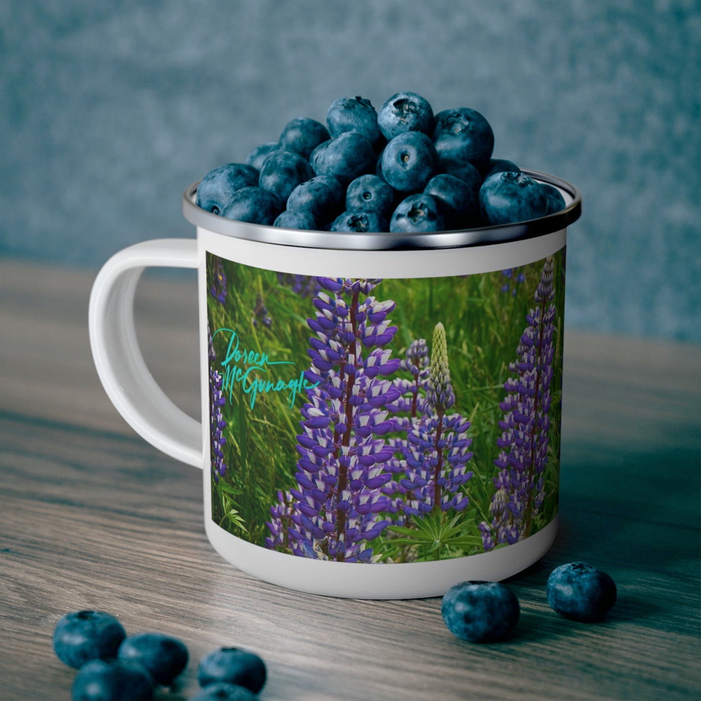 Enamel Camping Mug, Maine Wild Lupines