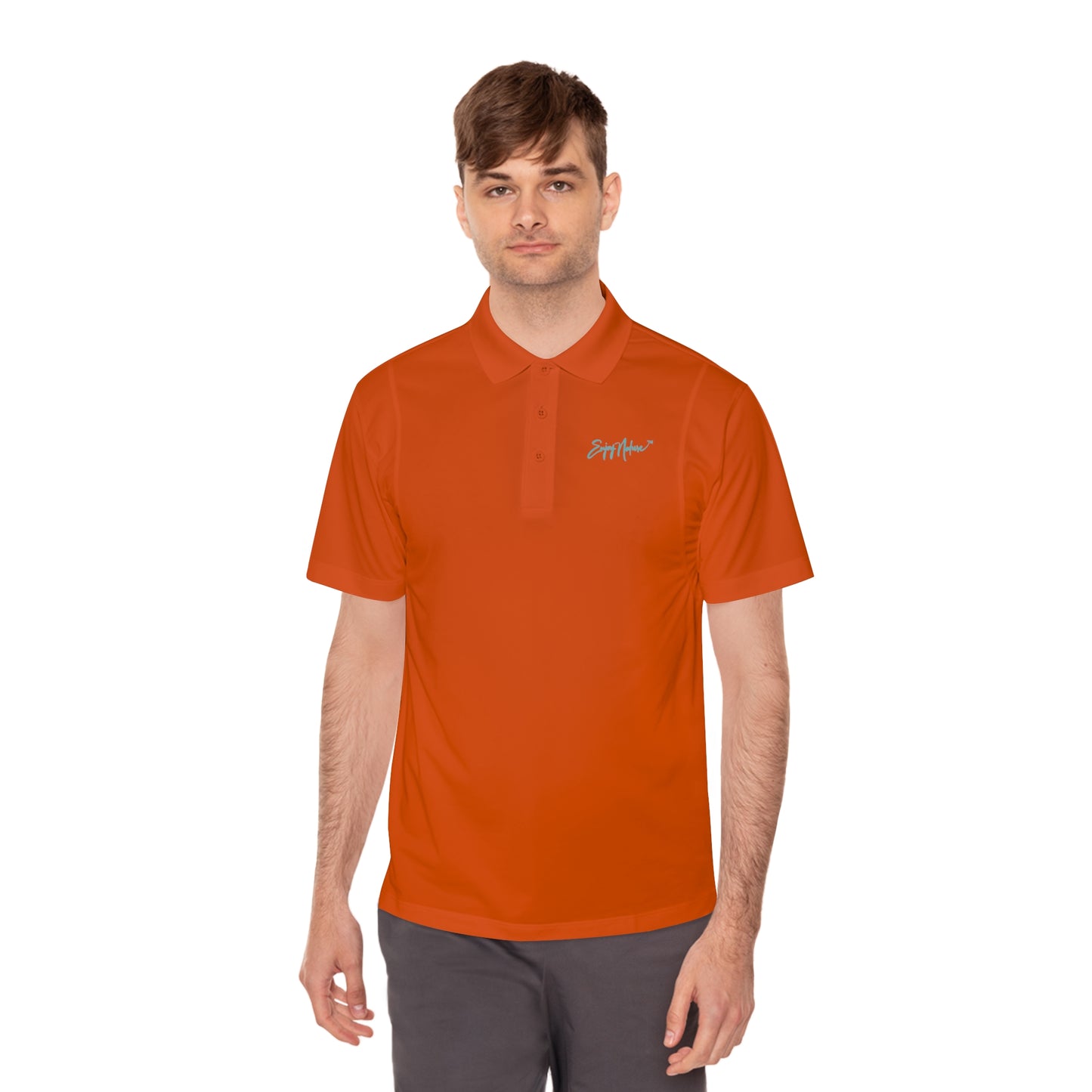 Men's Performance Polo Shirt - Spirited Elephant Silhouette by Enjoy Nature