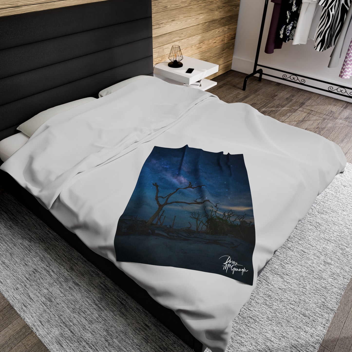 Velveteen Plush Blanket with Milky Way Midnight by Enjoy Nature