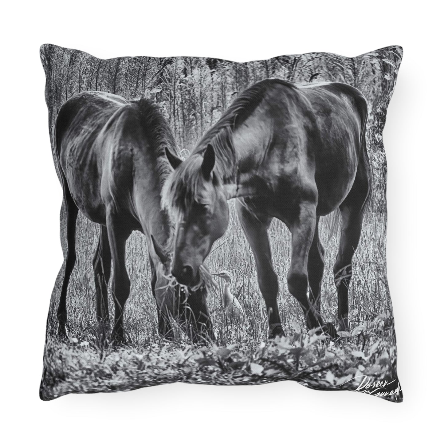 cool throw pillows| comfy throw pillows| luxury throw pillows| trendy throw pillows| animal throw pillows | Pair Wild Horses Outdoor Pillows