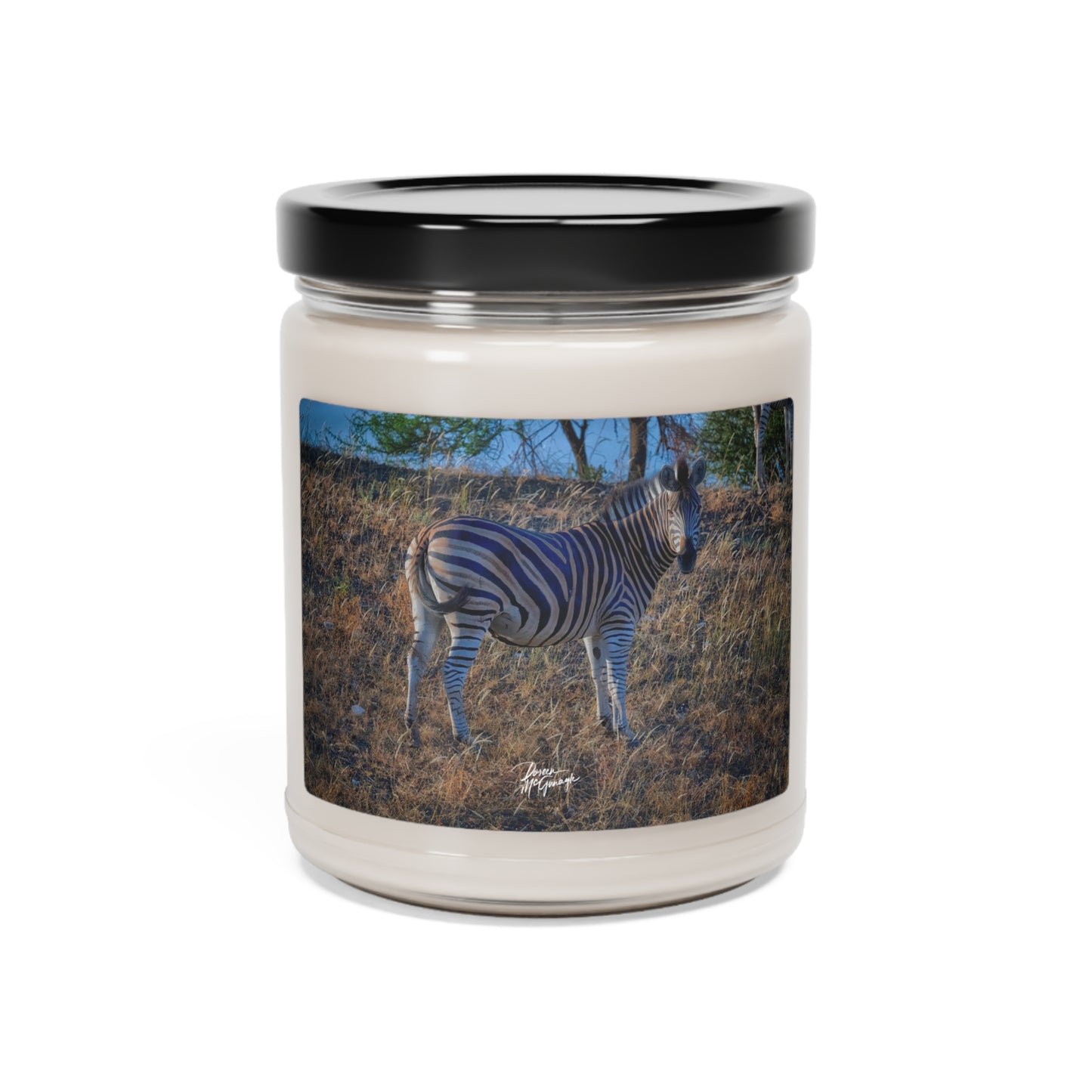 Experience the Pure Essence of Nature with the Baby Zebra Scented Soy Candle by Enjoy Nature