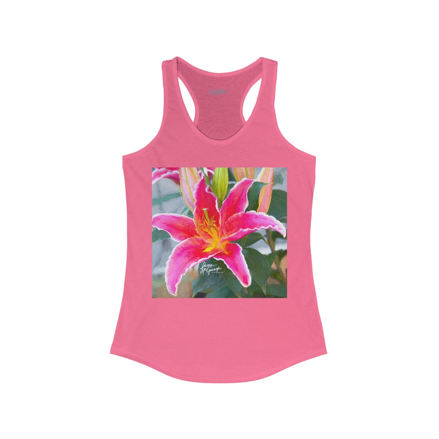 Women's Racerback Summer Tops with Pink Lily Fine Art Image by Enjoy Nature