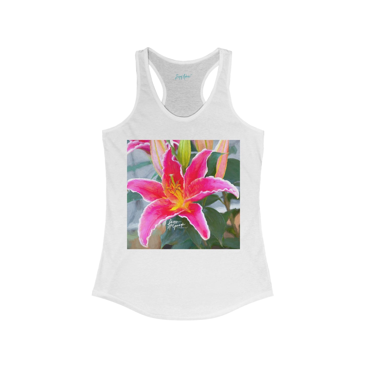 Women's Racerback Summer Tops with Pink Lily Fine Art Image by Enjoy Nature