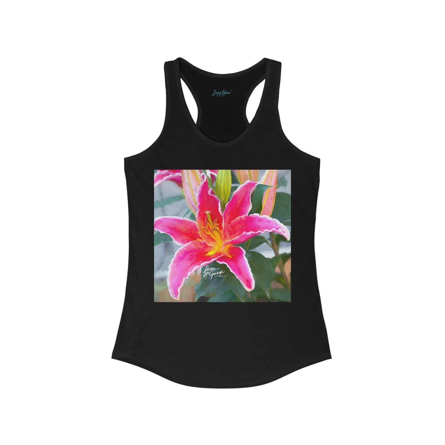 Women's Racerback Summer Tops with Pink Lily Fine Art Image by Enjoy Nature