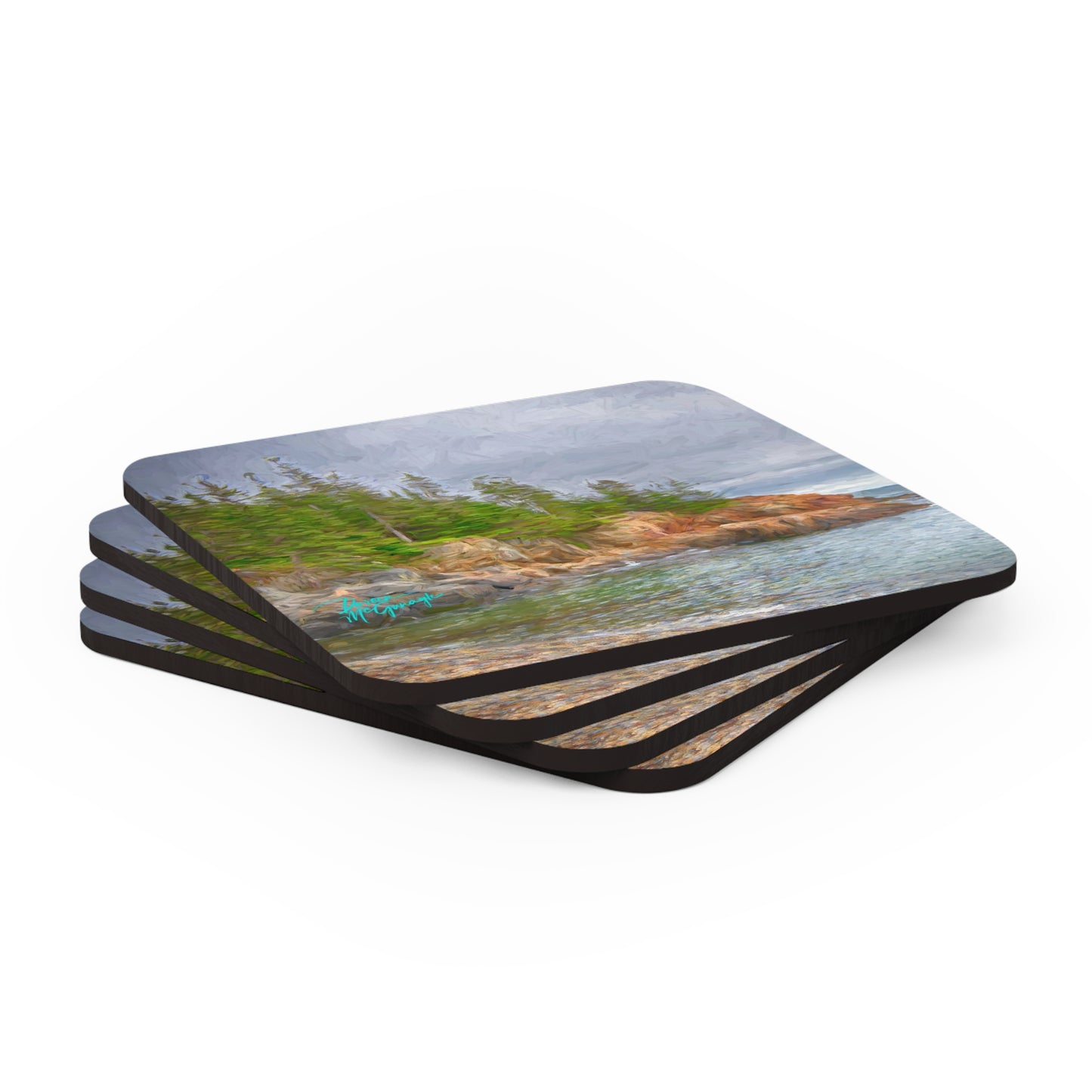 Acadia National Park,  Corkwood Coaster Set