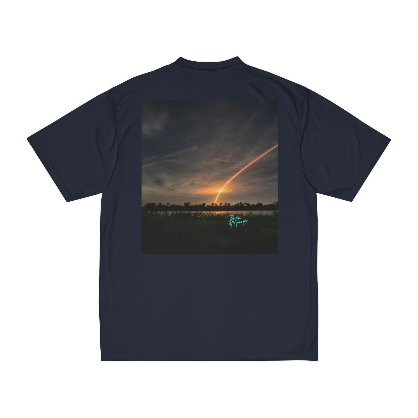 Men's t shirt, Falcon Shuttle Launch, Performance Shirt