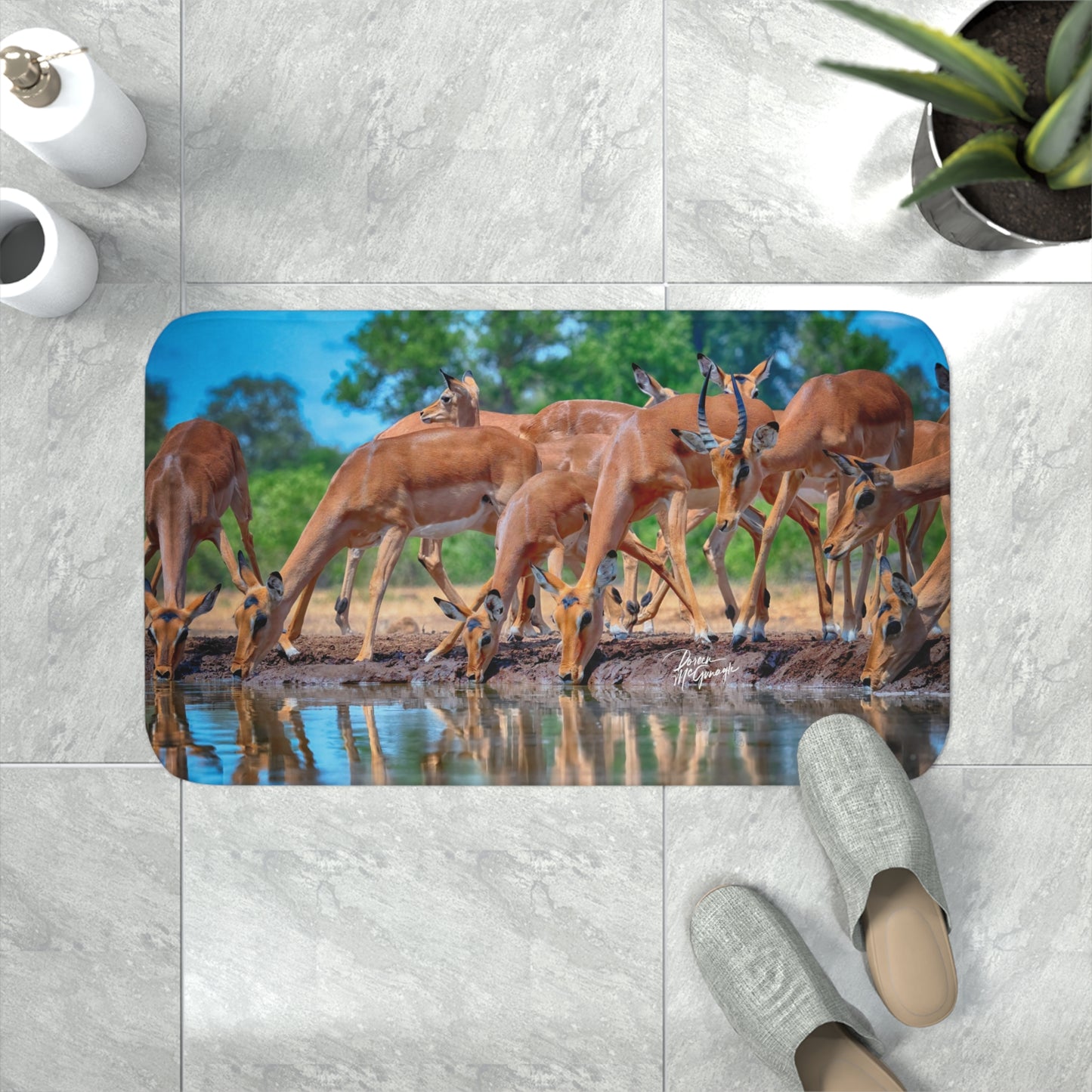 African Antelope Memory Foam Bath Mat from Enjoy Nature