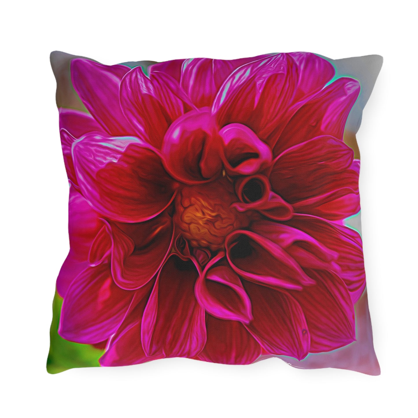 Enjoy Nature Outdoor Pillow with Dahlia Bloom – Artistic, Comfy, and Durable Decorative Accent