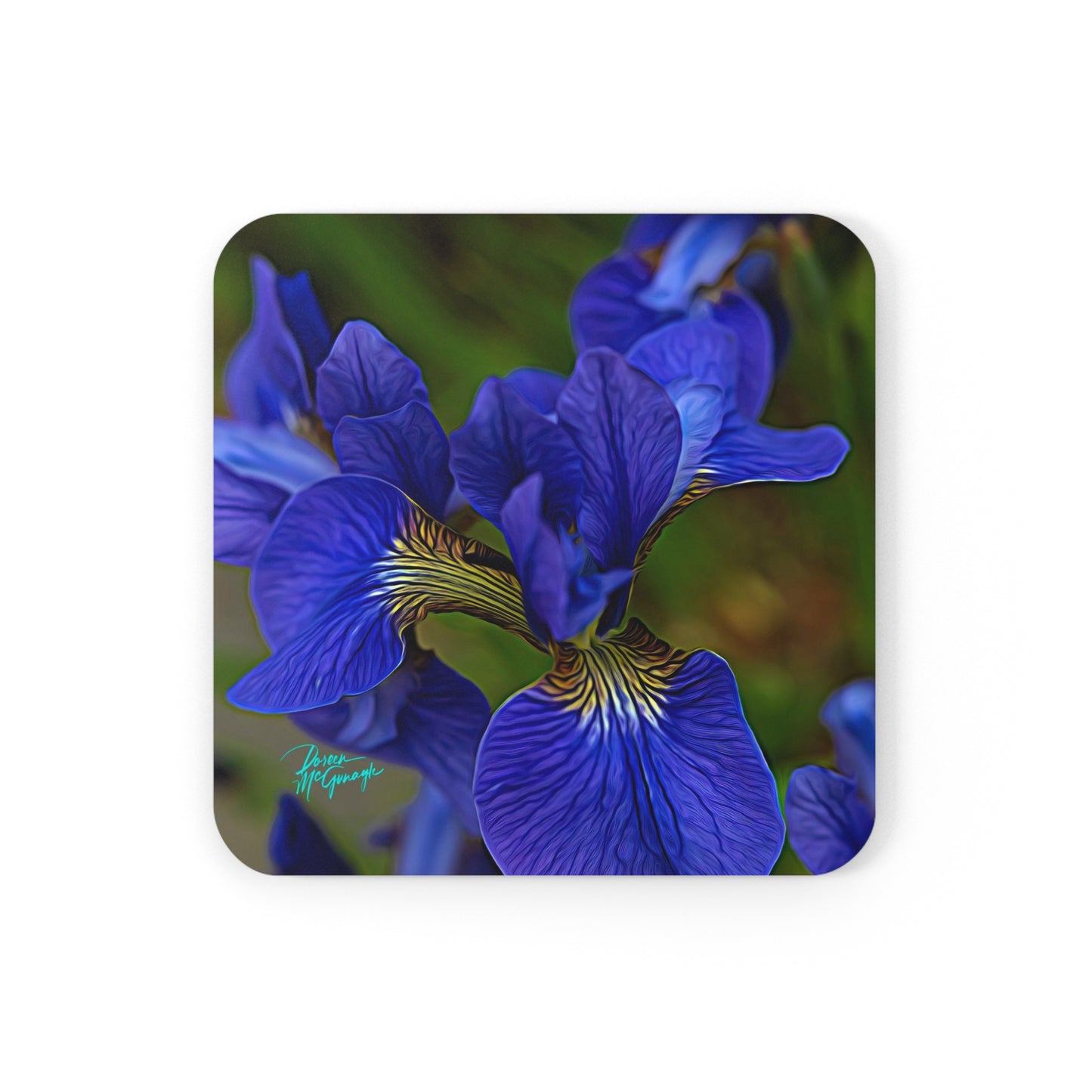 Wild Blue Staff Orchid Corkwood Coaster Set