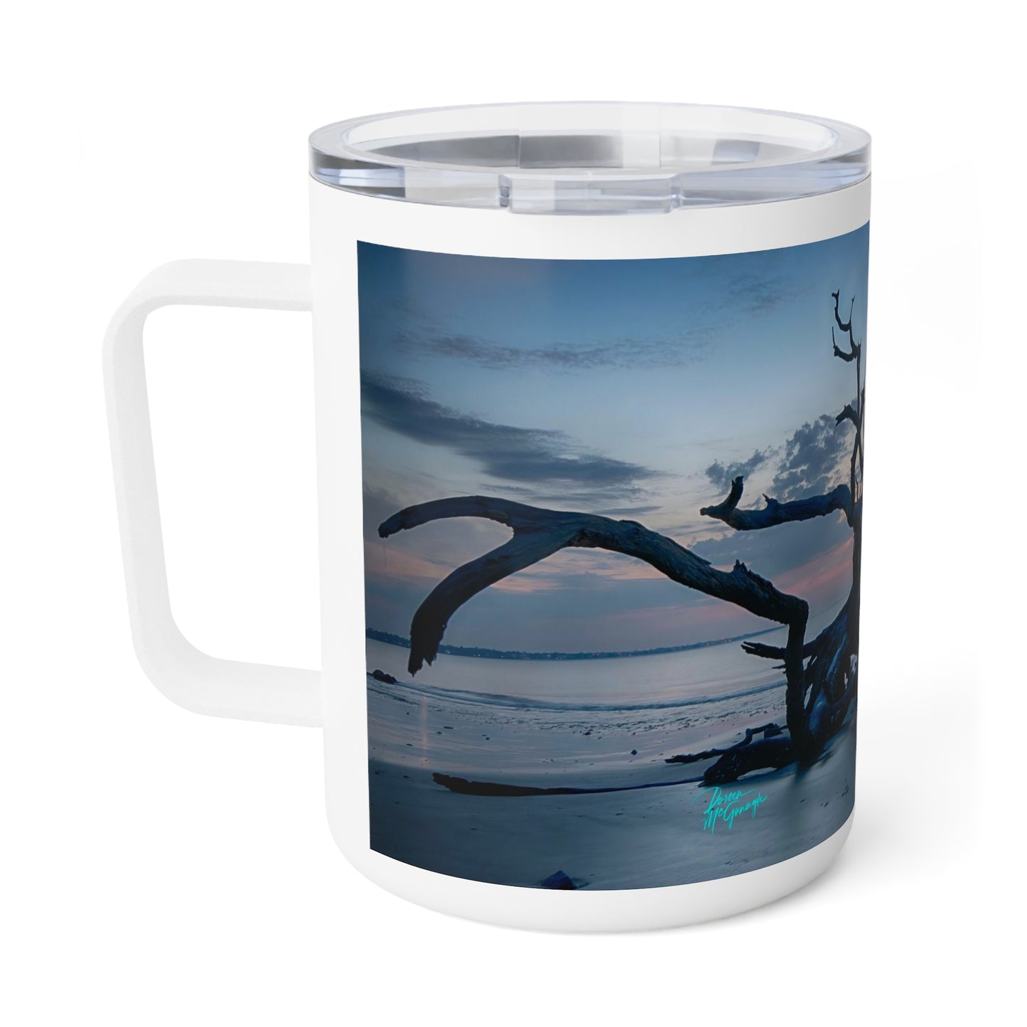 Eco friendly, Coastal Morning Sunrise on Jekyll Island 10 oz Insulated Travel Mug