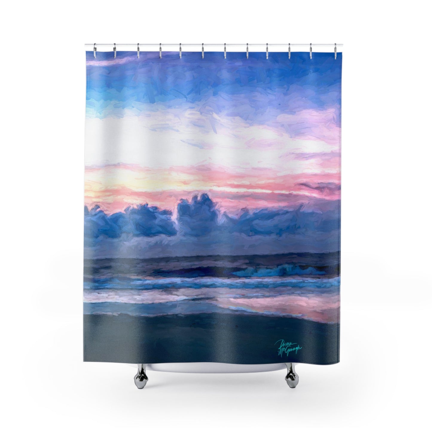 Earthy Shower Curtain, Cotton Candy Sunrise, Nature Inspired