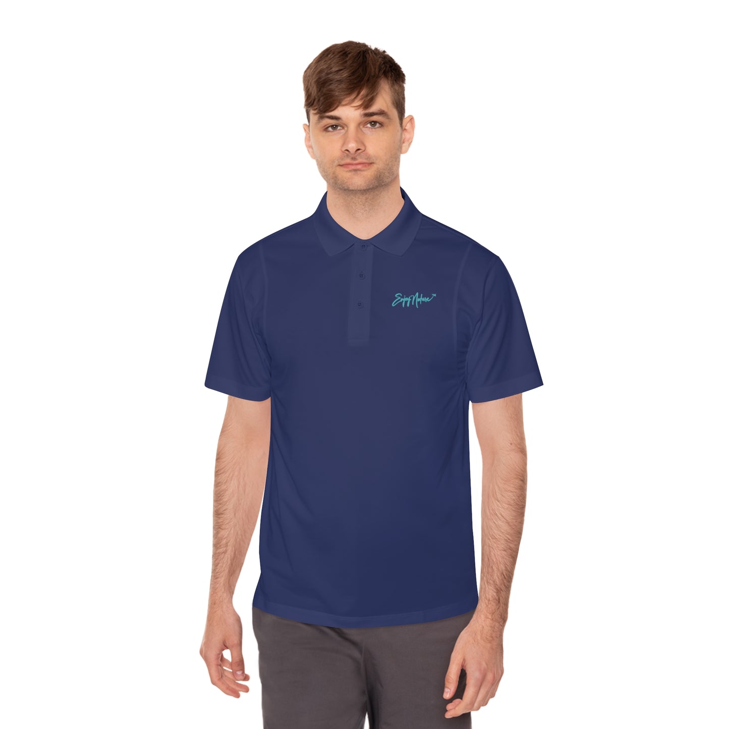 Men's Performance Polo Shirt - Cheetah Portrait by Enjoy Nature