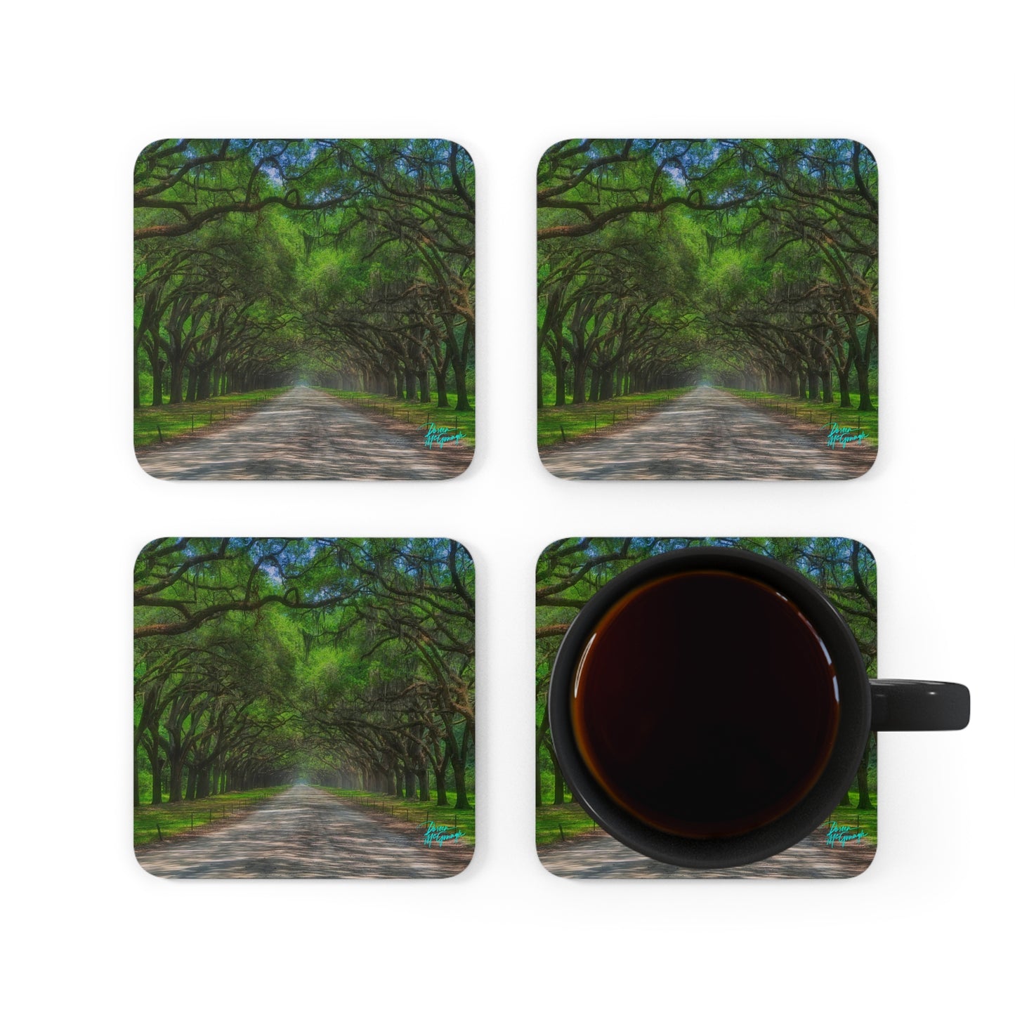 Live Oak Avenue Corkwood Coaster Set