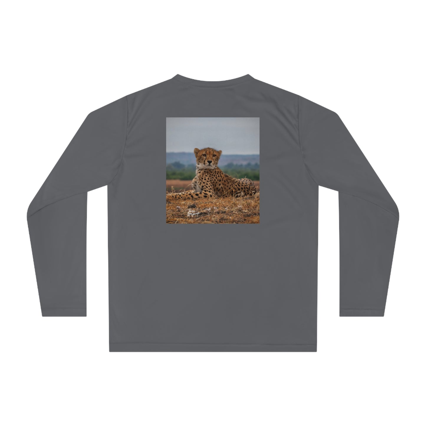 Unisex Long Sleeve Performance Tee - "Cheetah Portrait" by Enjoy Nature