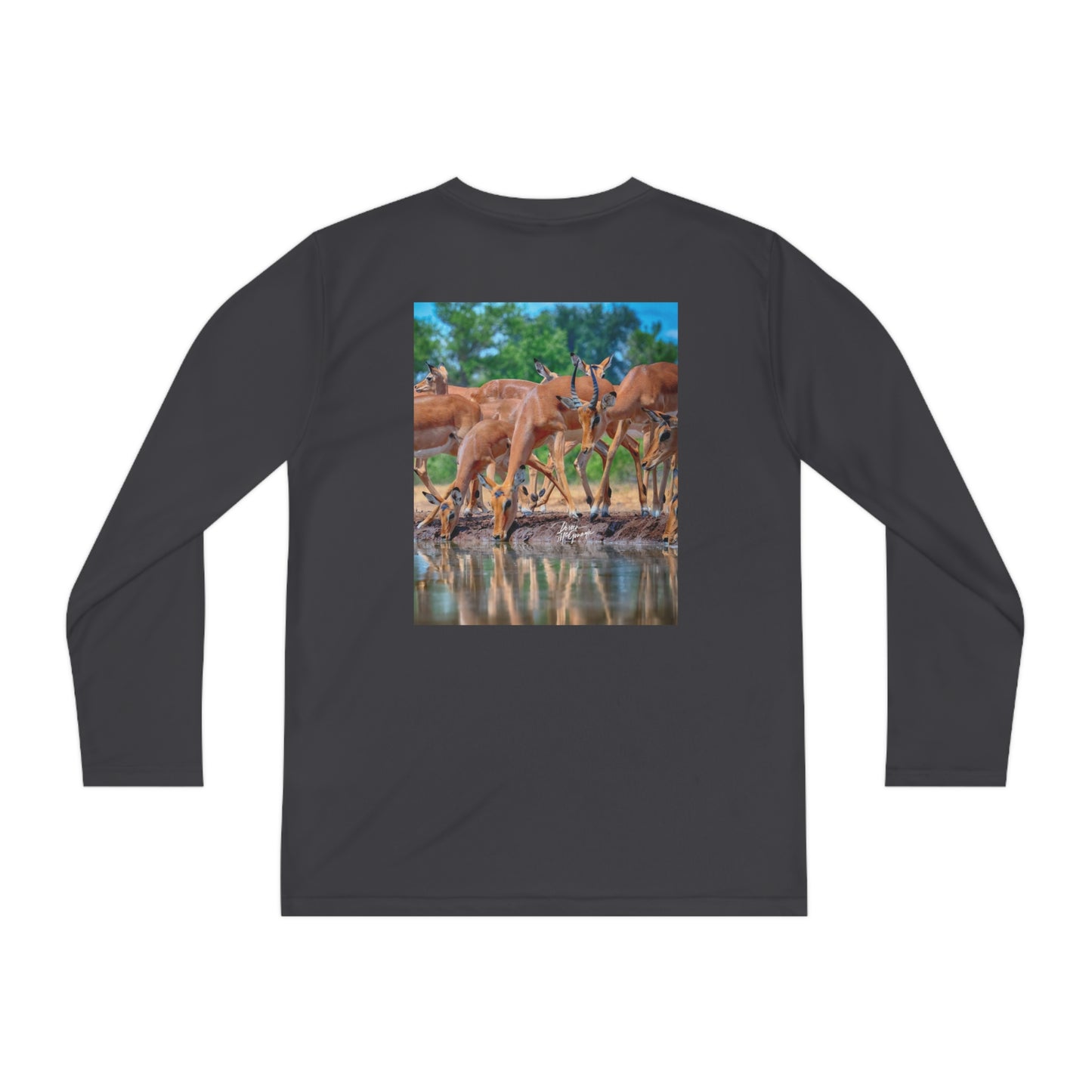 Youth Competitor Long Sleeve Tee with African Antelope by Enjoy Nature