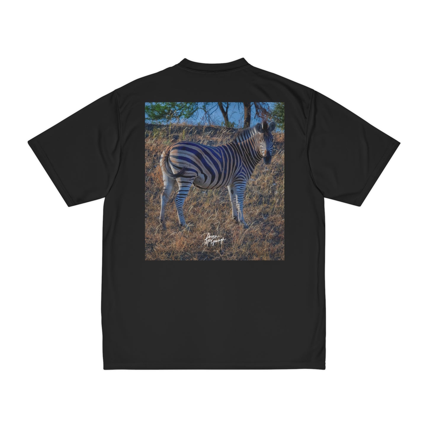 Men's Performance T-Shirt with Fine Art Image of Baby Zebra by Enjoy Nature