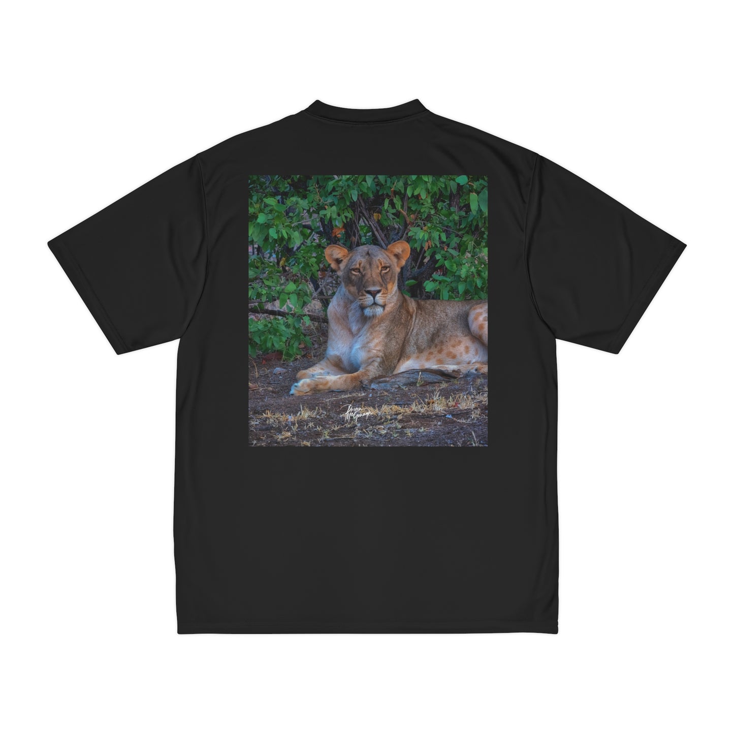 Men's Performance T-Shirt with Fine Art Image of Dreaming About a Lioness by Enjoy Nature