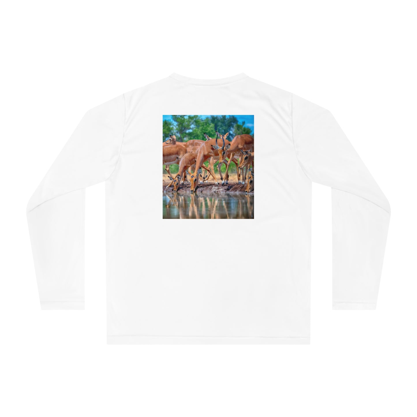 Unisex Long Sleeve Performance Tee - "African Antelope" by Enjoy Nature