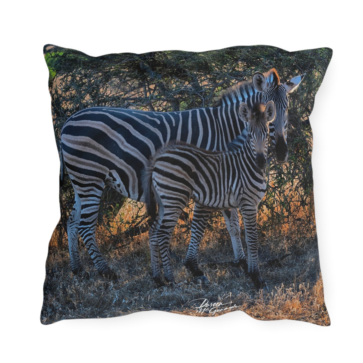 Enjoy Nature Outdoor Pillow with Zebra Stripes – Artistic, Comfy, and Durable Decorative Accent