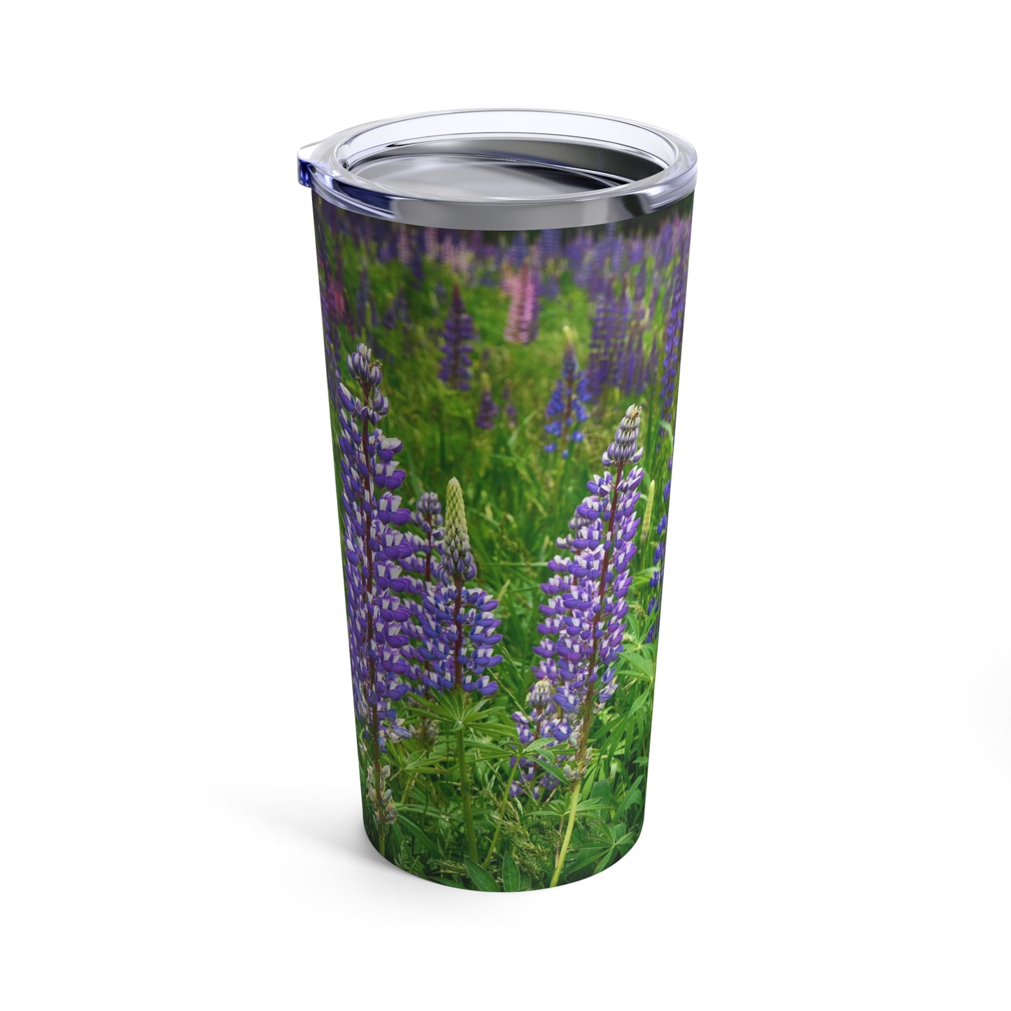 eco friendly, Maine Wild Lupines, Adventure Quencher Travel Tumbler 20oz, Insulated