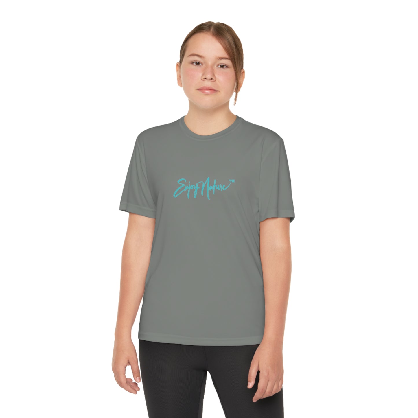 Youth Competitor Tee with Fine Art Image Elephant Baby Walking with Mom by Enjoy Nature