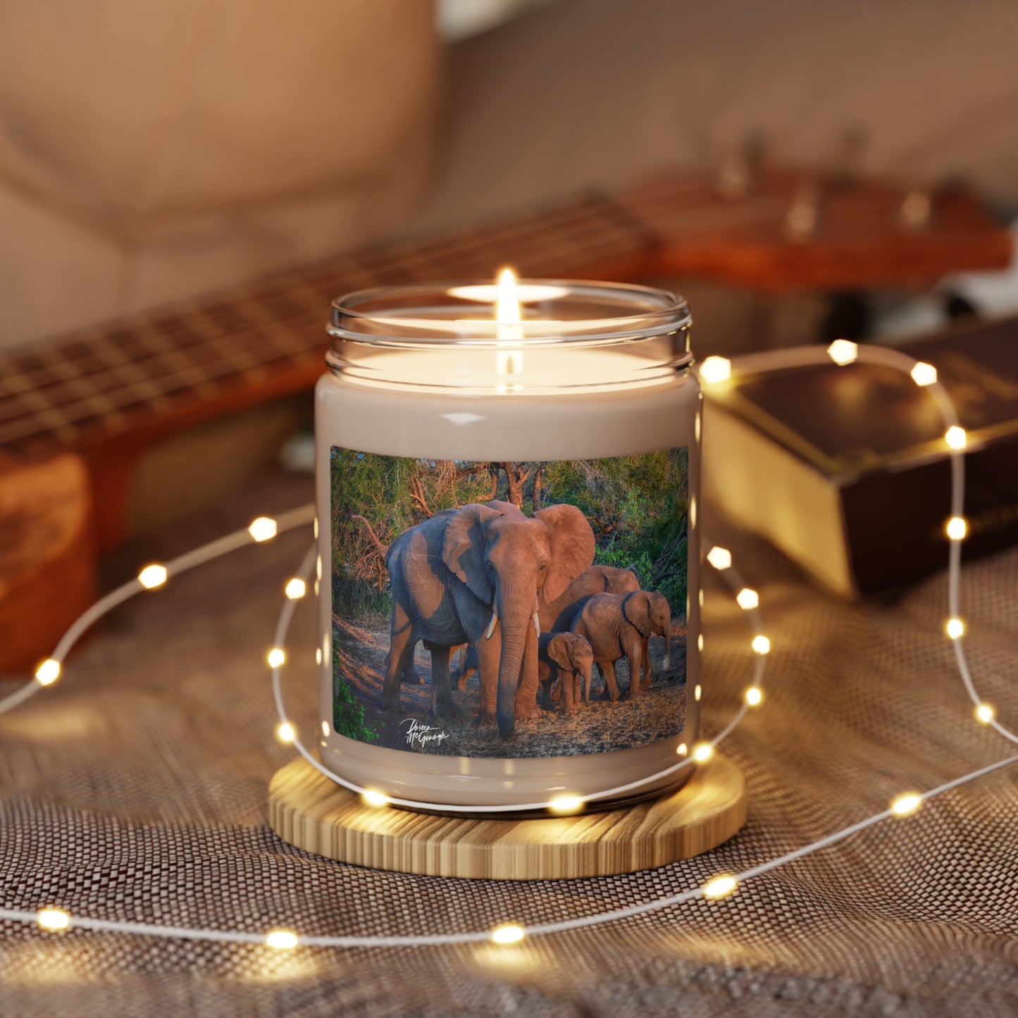 Experience the Pure Essence of Nature with the Herd of Elephant Walking Scented Soy Candle by Enjoy Nature