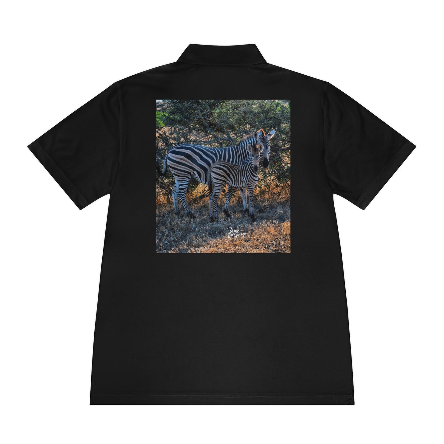 Men's Performance Polo Shirt - Zebra Stripes by Enjoy Nature