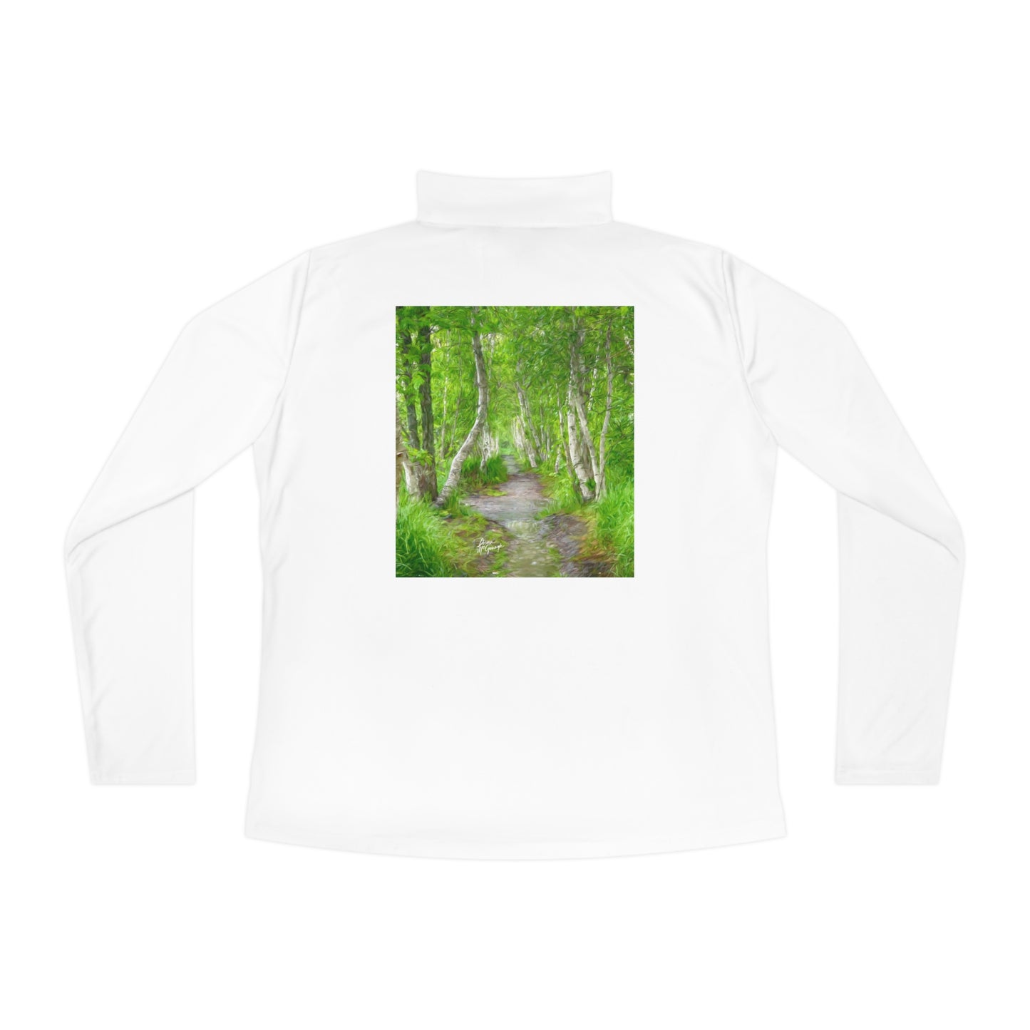 Stay Cozy in Style with Women's Silver Birch Forest Long Sleeve Quarter Zip Pullover - A Wardrobe Essential