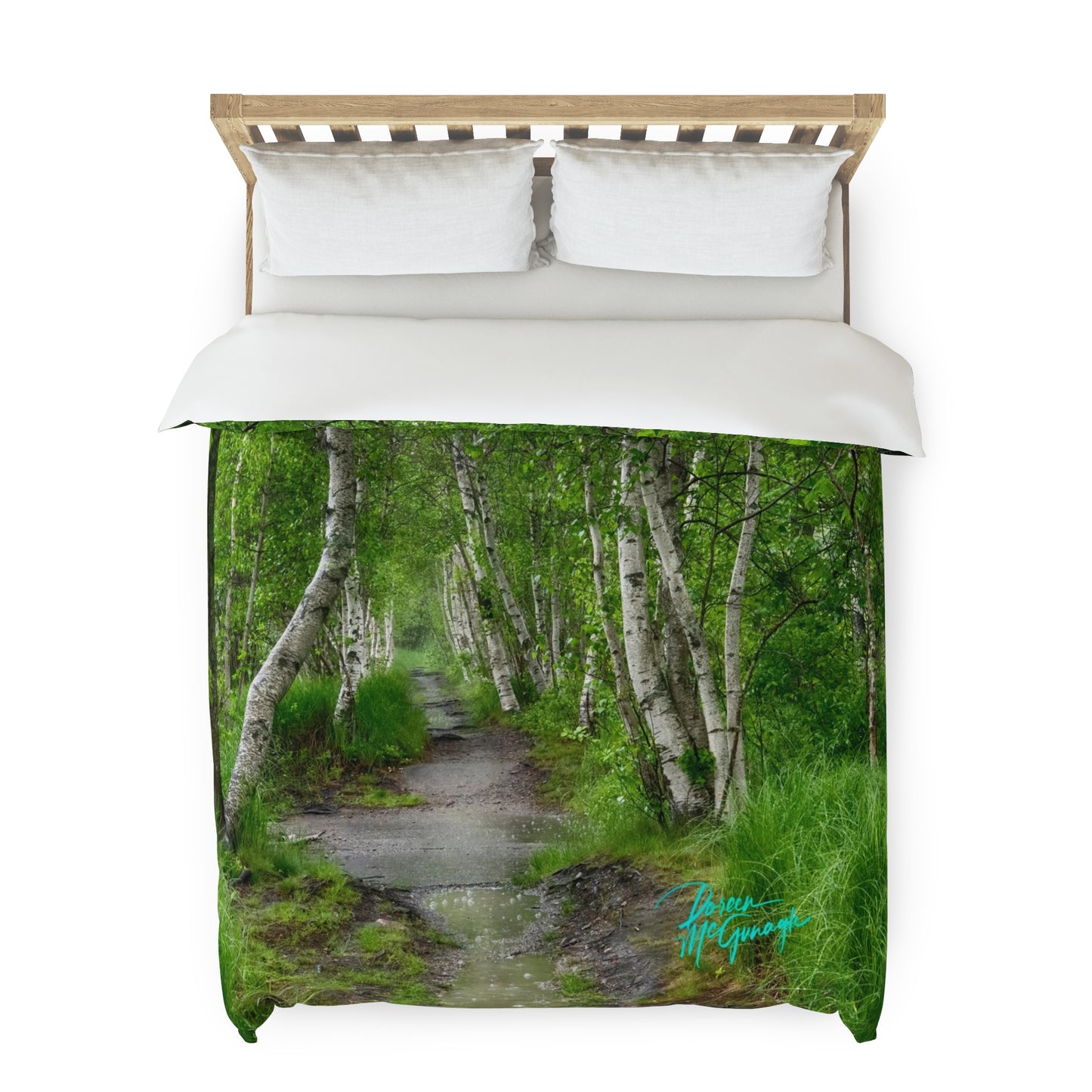 Silver Birch Path, Duvet Cover