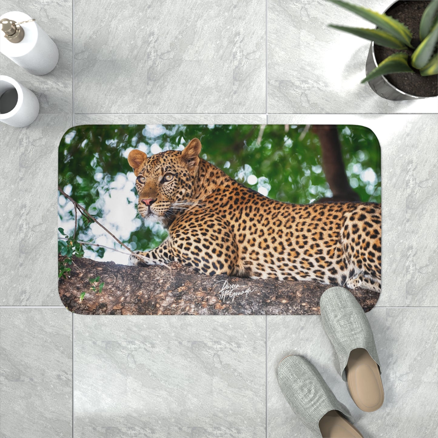 Leopard in Tree Memory Foam Bath Mat from Enjoy Nature