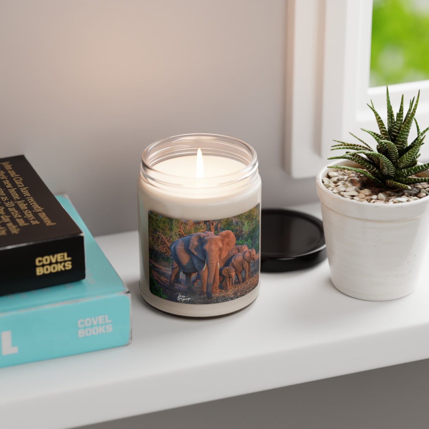 Experience the Pure Essence of Nature with the Herd of Elephant Walking Scented Soy Candle by Enjoy Nature