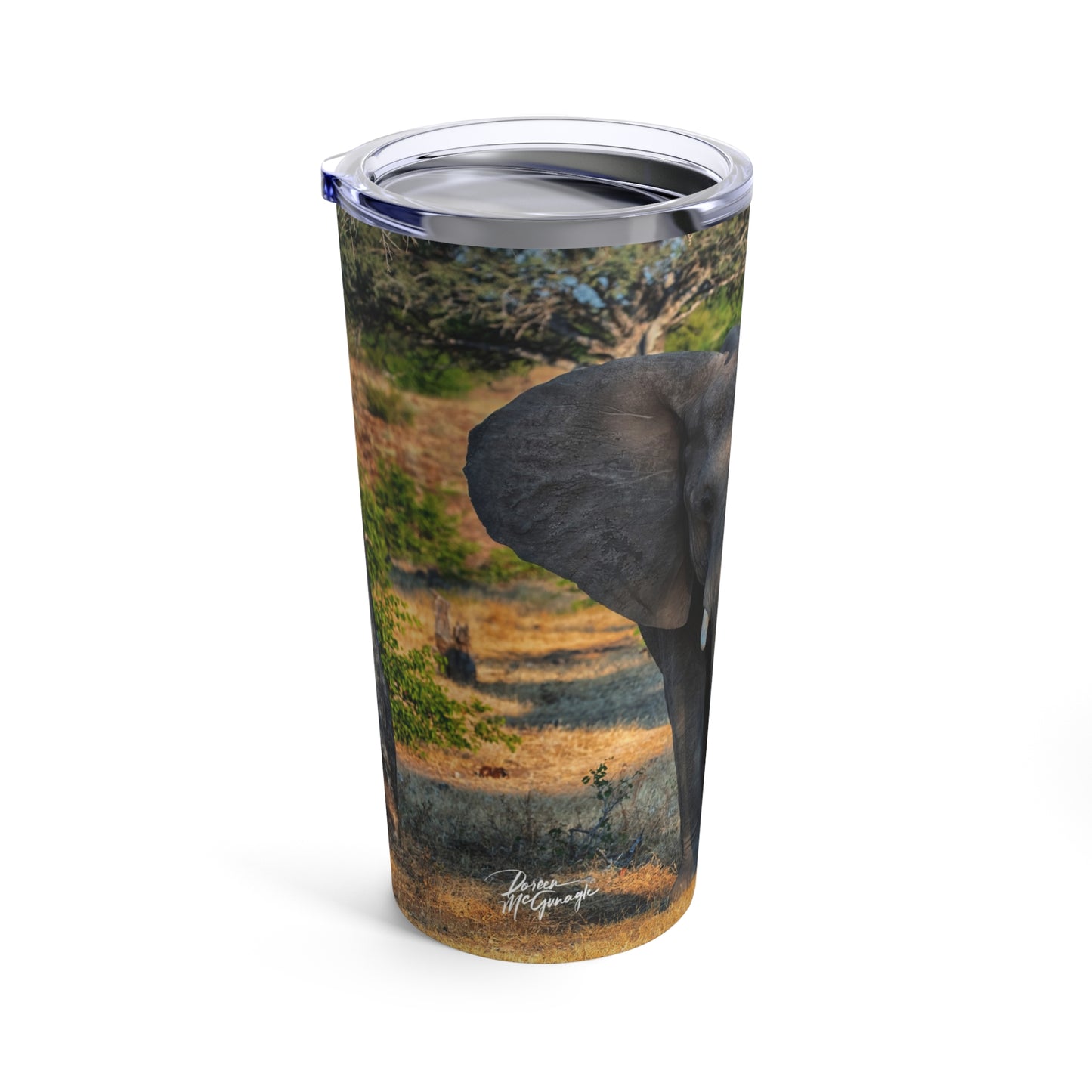 Enjoy Nature Spirited Elephant Herd 20 oz Travel Tumbler